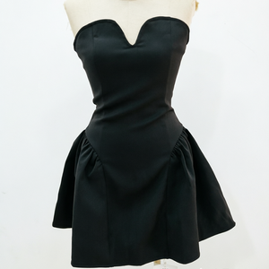 Abito da Cocktail Elegante Stile Francese per Donne, <span class=keywords><strong>Vestito</strong></span> <span class=keywords><strong>Nero</strong></span> Senza Maniche, <span class=keywords><strong>Sensuale</strong></span> Abito a Linea A con Collo Halter, Sexy Abito con Spalle Scoperte per Eventi Formali - Product Image 5