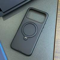 Casing Magnetik 3000 Gauss dengan Ring Holder untuk iPhone 18 Pro 17 16 15, PC Frosted Tebal 2.6mm, Anti Benturan, Dilengkapi Kickstand