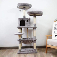Tour pour chat de luxe de haute qualité, griffoir haut pour animaux de compagnie, mobilier moderne en bois, maison pour chat avec structure d'escalade, emballé en carton