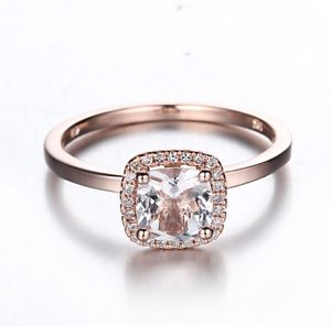 Anillo de Morganita, Anillo de Morganita Redonda en Plata de Ley - Product Image 4