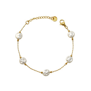 Stainless Steel Pearl Bead Necklace And <b>Bracelet</b> <b>Set</b> Multi Layered Elegant Party Jewelry Fashion Accessory - Product Image 5