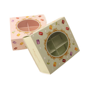 מתנה אריזה למקרונים 2 מזון חתיכה עם חלון קופסאות צלולים ברור מותאם אישית 12 חבילה סיטונאית תיבת מקרון יוקרה - Product Image 1