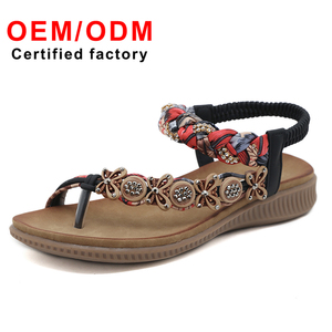 Mới Đến Phụ Nữ Của Mùa Hè Thoải Mái Lấp Lánh Dép Giản Dị Dệt Tay Ribbon Rhinestone Dây Đeo Đàn Hồi Trượt-Trên Thời Trang Giày - Product Image 1