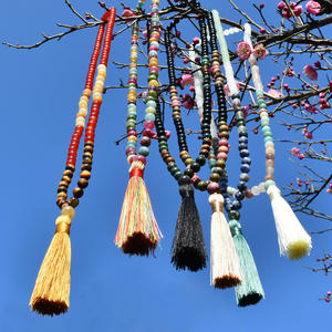 新品108ビーズインドアゲイトマラネックレスユニセックス古典的宗教祈りロザリオタイガーアイストーンファッションビーズネックレス - Product Image 2