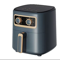 Friteuse à air manuelle à commande mécanique, corps en plastique, panier unique, avec minuterie mécanique, 1500W, cuisson rapide, classe A, efficacité énergétique