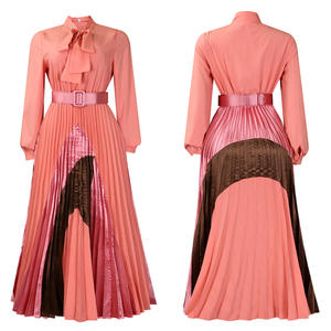 D547 Robe Chic <span class=keywords><strong>et</strong></span> Élégante pour Femme, Décontractée avec Blocs de Couleur, Manches Longues, Coupe Évasée <span class=keywords><strong>Plissée</strong></span> – Robes Africaines pour Femmes - Product Image 5