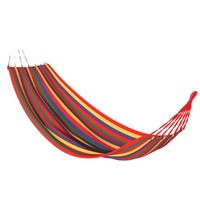 Hamac à bascule en tissu rayé arc-en-ciel épaissi pour 1-2 personnes, base anti-basculement, capacité de poids de 350 kg, camping en plein air, enfant, tout usage