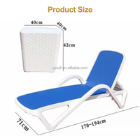 Chaise longue pliante en plastique tendance pour villa, hôtel, piscine, plage, patio extérieur et cour de jardin