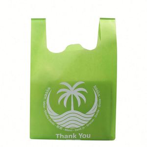 Sac fourre-tout en tissu non tissé vert, écologique, en forme de T, pour le shopping – Vente chaude - Product Image 3