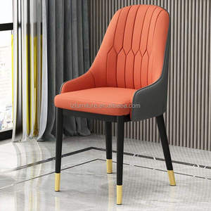 Chaises de salle à manger modernes pour hôtel, mobilier de maison, métal personnalisable, cuir, 5 pièces pour la maison, le bureau et l'appartement - Product Image 3