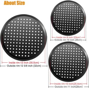 Plaque à pizza perforée ronde pour une croûte croustillante, idéale pour la cuisson au four à la maison, en cuisine et au restaurant - Product Image 3
