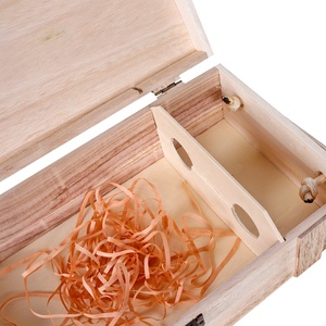 Gỗ Cổ Điển 2 Chai Rượu Vang Đỏ Hộp Carrier Crate Trường Hợp Lưu Trữ Chưa Hoàn Thành Hộp Rượu Bằng Gỗ Khắc Cá Nhân Hộp Rượu Bằng Gỗ - Product Image 5