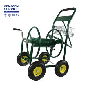 TC4719 Chariot d'enrouleur de tuyau d'arrosage robuste avec 4 roues Wagon de stockage de tuyau d'eau mobile Cadre en métal antirouille - Product Image 4