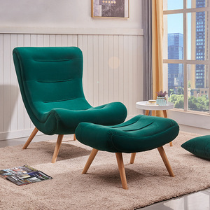 Poltrona Lounge Snail con Poggiapiedi, Sedia Moderna di Lusso in Velluto per <span class=keywords><strong>Soggiorno</strong></span>, Poltrona Singola Relax per Casa - Product Image 3