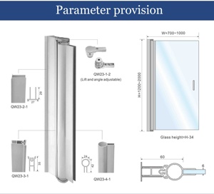 Nueva Pantalla <span class=keywords><strong>de</strong></span> <span class=keywords><strong>bañera</strong></span> <span class=keywords><strong>de</strong></span> vidrio bisagra <span class=keywords><strong>fija</strong></span> abrazadera <span class=keywords><strong>de</strong></span> perfil <span class=keywords><strong>de</strong></span> aluminio pulido sSilver acabado bisagra <span class=keywords><strong>de</strong></span> elevación <span class=keywords><strong>de</strong></span> puerta <span class=keywords><strong>de</strong></span> Ducha - Product Image 2