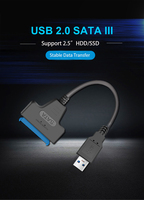 Cable Adaptador OEM de 0.2m 0.3m 0.5m 2.5 Pulgadas para Disco Duro Externo HDD SSD SATA USB 3.0 a SATA, Conector IDE SATA para Computadora