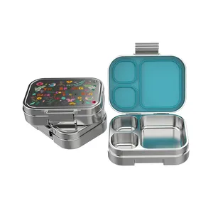 Classic Design Stainless Steel Bento Box Rectangular Metal Lunch Container for Freshness Preservation for Back to School