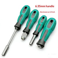 Manche magnétique auto-bloquant à dégagement rapide 6,35 mm pour embouts de tournevis, tige droite, rallonge 1/4 pouce, double articulation à billes