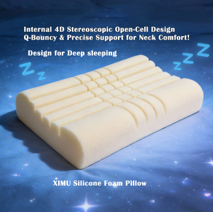 Oreiller cervical en mousse de silicone ergonomique XIMU, support cervical instantané, respirant, anti-transpiration, design rafraîchissant - Product Image 1