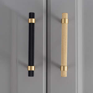 Hot sale brass furniture Diamond knurled cabinet door pulls drawer handle knobs long handle T-bar pull