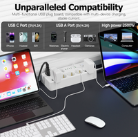 Multiprise standard européenne avec interrupteur de protection contre les surcharges, plusieurs ports USB 5C1A pour la maison et le bureau