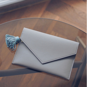Bolso de mano/clutch de color liso, cuero PU, bolsa minimalista para documentos/organizador de cosméticos. - Product Image 4