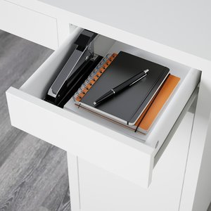 Escritorio <span class=keywords><strong>de</strong></span> Computadora <span class=keywords><strong>de</strong></span> Oficina <span class=keywords><strong>de</strong></span> Madera Blanca Resistente <span class=keywords><strong>con</strong></span> Cajones Negros, Estación <span class=keywords><strong>de</strong></span> Trabajo Moderna para <span class=keywords><strong>Estudio</strong></span>, Escritura, Hogar, Escuela y Juegos - Product Image 4