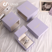 Boîte à bijoux YADAO de luxe en cuir violet avec gaufrage en peau de crocodile, personnalisation du logo, emballage pour bague, pendentif, bracelet, boîte cadeau