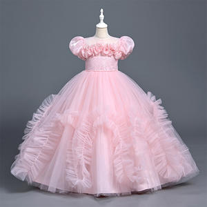 Lujoso elegante fiesta niñas tutú niños boda vestido de baile Navidad vestido largo para niños Fille 4 6 8 10 12 años - Product Image 2