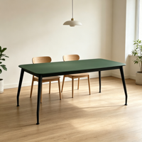 Petite table à manger moderne en mélamine avec pieds en métal, style industriel, compacte, rectangulaire, pour cuisine, 2 à 4 places, appartement, salle à manger