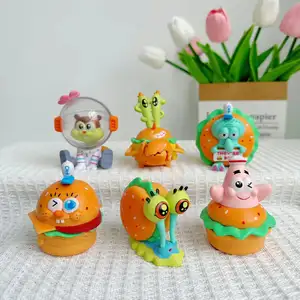 XR Anime 3D Action Figures Patrick Star Octopus Brother Crab Boss Cake Ornaments Kids Toys For Birthday Celebrations
