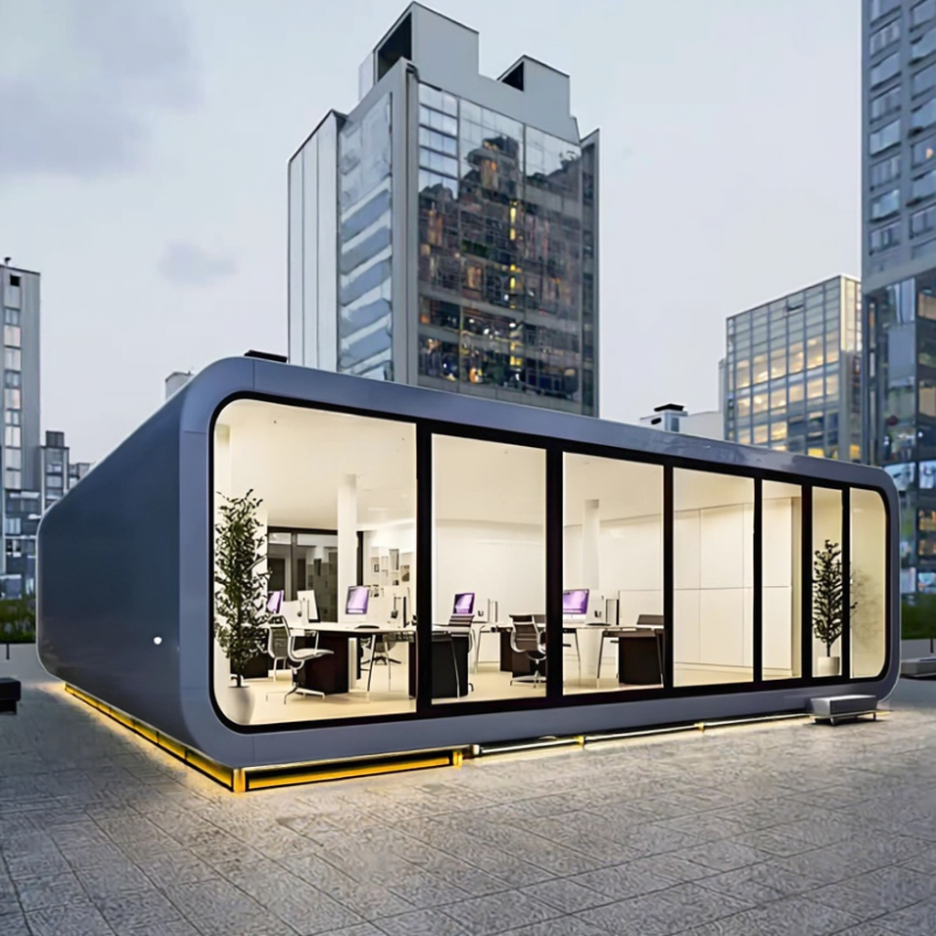 40ft Micro-Stay Steel Space Capsule Wooden Mobile Office/Villa for Scenic Tour Hotel Use for Bedroom Bathroom Container Houses 1