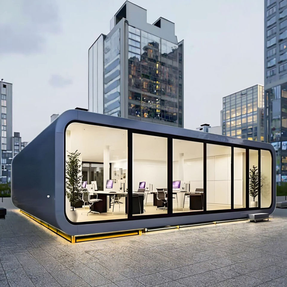 40ft Micro-Stay Steel Space Capsule Wooden Mobile Office/Villa for Scenic Tour Hotel Use for Bedroom Bathroom Container Houses