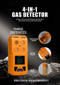 เครื่องตรวจจับก๊าซหลายชนิด 4 in 1 รุ่น DTS-B004(B) พร้อมแบตเตอรี่แบบชาร์จได้และรับประกัน 12 เดือน สำหรับก๊าซ 02/CH4/CO/H2S กำลังลดราคา - Product Image 1