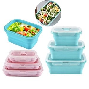 Food Collapsable Containers Collapsible Food Collaps Silicon Container Food Grade 4 Pcs Silicone Box Collaps Lunch Silicon Hot Sales Microwaveable Silicone Collapsable Snack Containers Collapsible