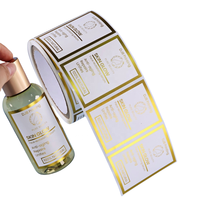 Autocollants personnalisés |   Étiquette dorée à chaud et autocollant en feuille d'or, impression personnalisée pour emballages de parfums, cosmétiques et produits de beauté