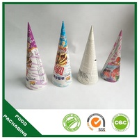 Bon marché Personnalisé Triangle Papier Crème Glacée Crêpes Frites Chips Oeuf À Bulles Gaufre Cône Titulaire Crêpe Titulaire