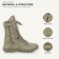 Bottes de travail montantes pour hommes, personnalisées OEM, avec fermeture éclair latérale, lacets et semelle robuste