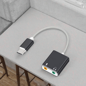Tarjeta de Sonido para Teléfono Móvil <span class=keywords><strong>BYL</strong></span> <span class=keywords><strong>BYL</strong></span>-223 de 2 Canales, Aleación de Aluminio, con Cable Plano Tipo C Externo, Plug and Play - Product Image 2