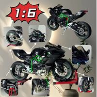 Miniature de Moto de Course Kawasaki Ninja H2r Unisexe, Jouet en Alliage de Simulation, Modèle Unisexe, à Collectionner