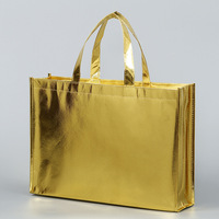 Sac fourre-tout personnalisé en or et argent bon marché, sacs de shopping de haute qualité pour vêtements, sac de shopping non tissé laminé