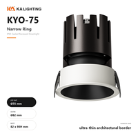 Projecteur mural LED étanche IP65 orientable 75mm 12W à cadre étroit avec déflecteur profond anti-éblouissement pour projets hôteliers