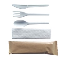 Ensemble de couverts jetables durables CPLA Biodégradable Compostable Kit d'ustensiles écologiques