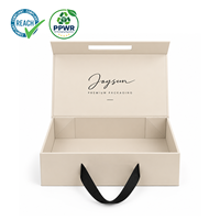 Boîte magnétique pliable personnalisée en gros, en carton écologique, pour emballage de cosmétiques et maquillage, avec poignée en ruban
