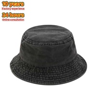 Sombrero de Pescador de Mezclilla Lavada Vintage Yihaoyi con Logotipo Bordado Personalizado, Plegable, Protección UV, para Viajes, Playa, Senderismo, Actividades al Aire Libre y Ocio