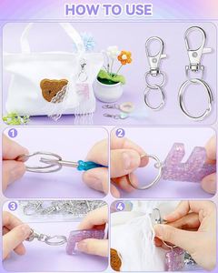 Key Chain Supplies Including Keychain Clip Lobster Claw Clasps Jump Rings Extender Chain Pliers for Key Chain Making Jewelry - Product Image 4