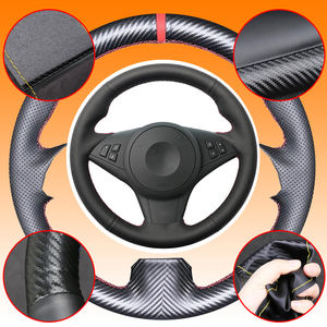 Housse de <span class=keywords><strong>volant</strong></span> de voiture en fibre de carbone pour <span class=keywords><strong>BMW</strong></span> <span class=keywords><strong>E60</strong></span> E61 Touring 530d 545i 550i E63 Coupé E64 630i 645Ci 650i - Product Image 1