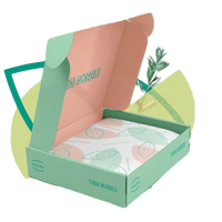 Caja de Papel Personalizada con Forro Interior Rosa, Inserto con Patrón de Hojas, Papel Ecológico Reciclable, Plegable, Corrugado, para Envío de Regalos
