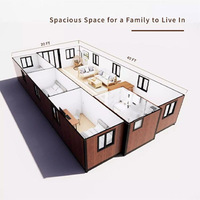 Maison conteneur modulaire extensible de 20 pieds à construction rapide, en panneaux sandwich, préfabriquée, pour camping, mini-maison, bureau, hôtels, centres commerciaux, design moderne