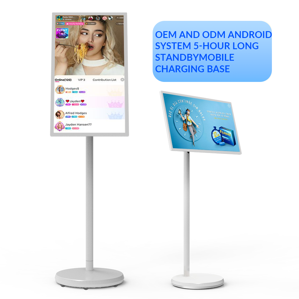 OEM 1080p FHD Smart TV 21.5 27 Inch Touch Screen Player Portable Wireless Android Standby Touch Display with Battery Camera